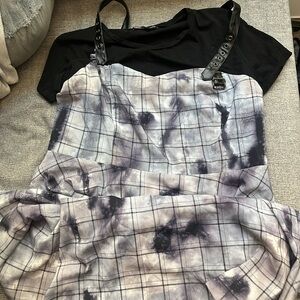 Stylish High Low Dress in Black and Gray